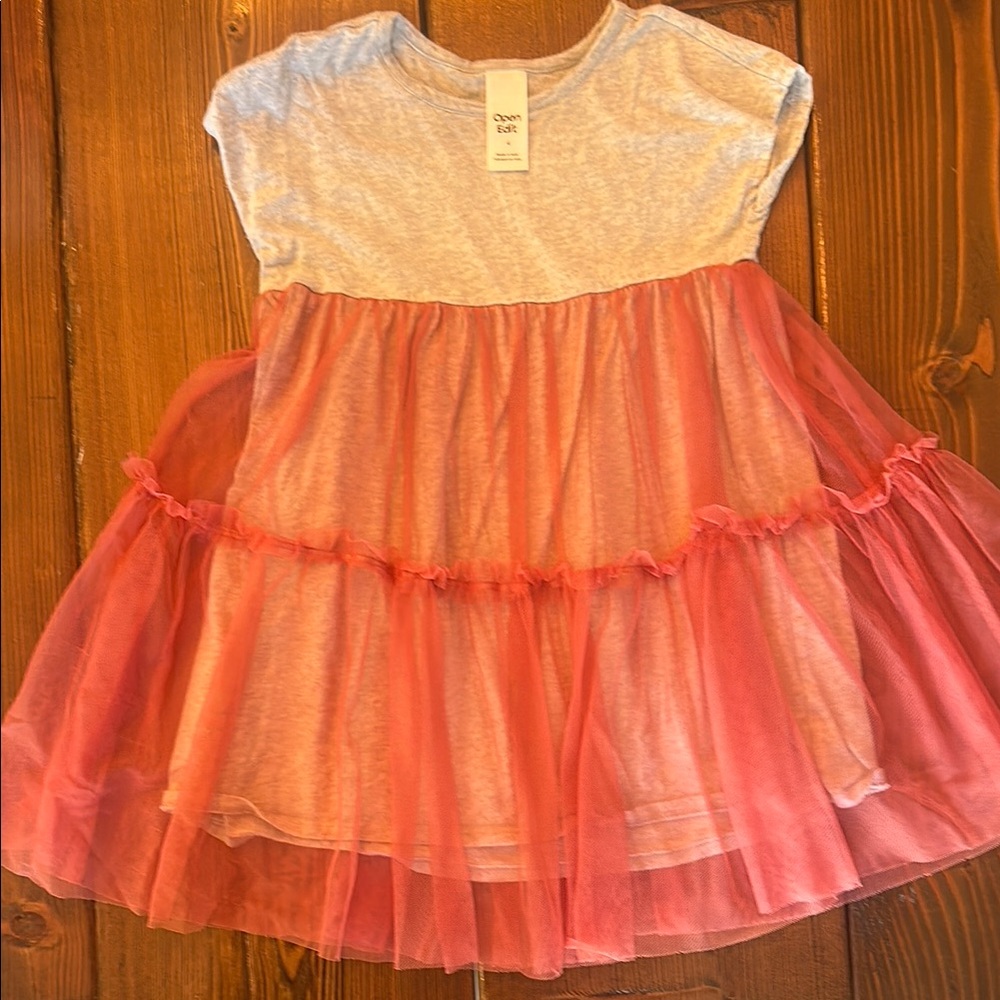 Pink and Gray Kids Dress